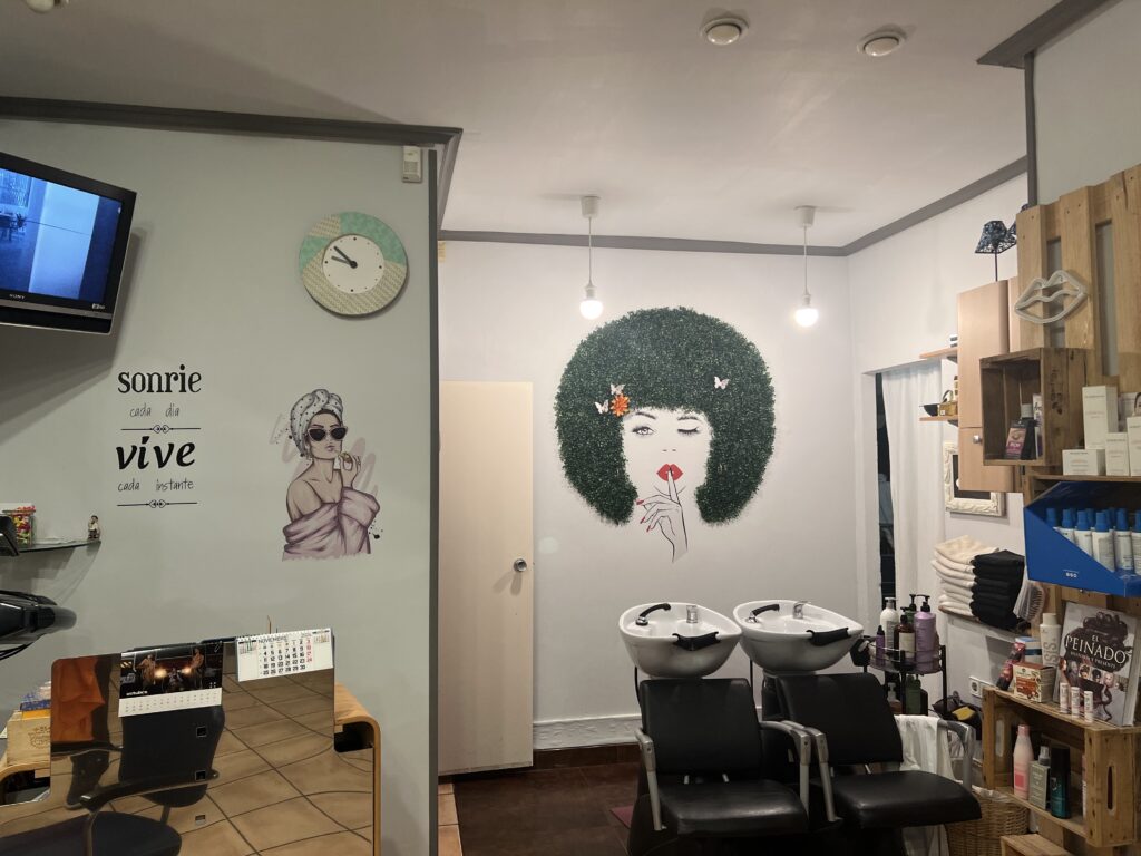 interior de una peluquería, lavacabezas
